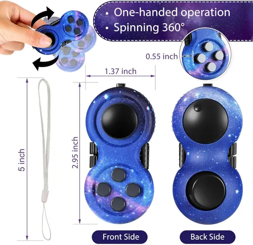Miniatura 2 de Skylety 2 piezas de juguetes para la ansiedad para adultos, controlador, almohadilla para aliviar el estrés, cubo clicker, controlador de juego