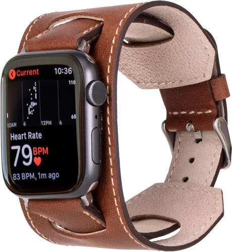 HARDISTON Brazalete de reloj compatible con Apple 41mm para hombres y mujeres, hecho a mano de cuero genuino, compatible con iWatch Series 11 10 9 8