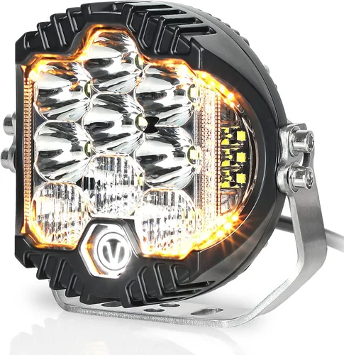 Miniatura 10 de Luz LED para todo terreno de 5 pulgadas, 50 W, color amarillo ámbar, luz de conducción, luz de trabajo redonda, combo de inundación para Wrangler