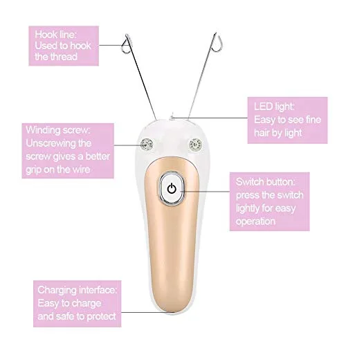 Miniatura 3 de Removedor eléctrico de pelo, depiladora de belleza para mujer, depiladora de algodón para enhebrar, afeitadora de pelo, cara, dispositivo delicado