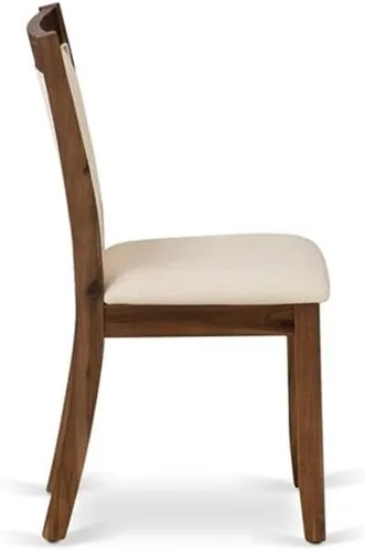 Miniatura 5 de East West Furniture MZC0T01 Monza Parson - Sillas de comedor tapizadas de tela de lino crema, juego de 2, lino cepillado blanco