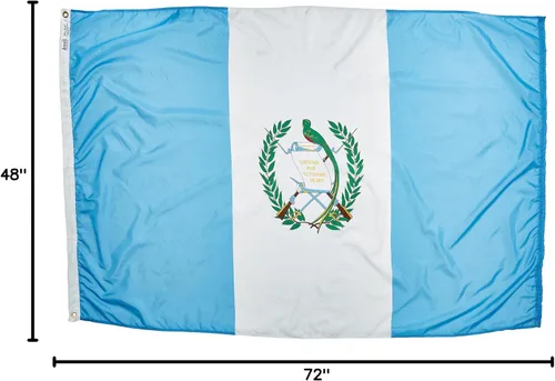 Miniatura 4 de Annin Flagmakers Bandera de Guatemala fabricada en Estados Unidos según las especificaciones oficiales de diseño de las Naciones Unidas, 4 x 6 pies