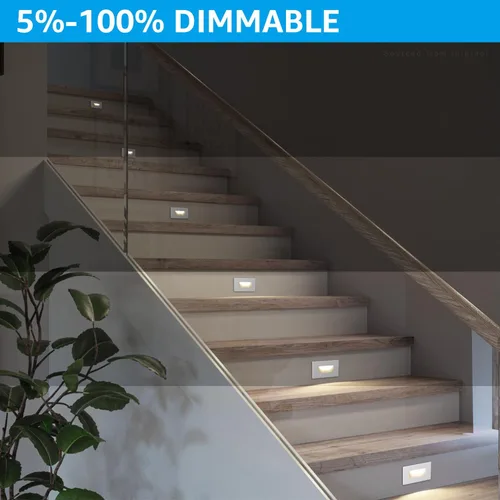 Miniatura 3 de LEONLITE Paquete de 12 luces LED 5CCT de 120 V, 3.5 W, 5 % 100 %, regulables, para interiores y exteriores, ubicación húmeda, CRI90, ETL, aluminio