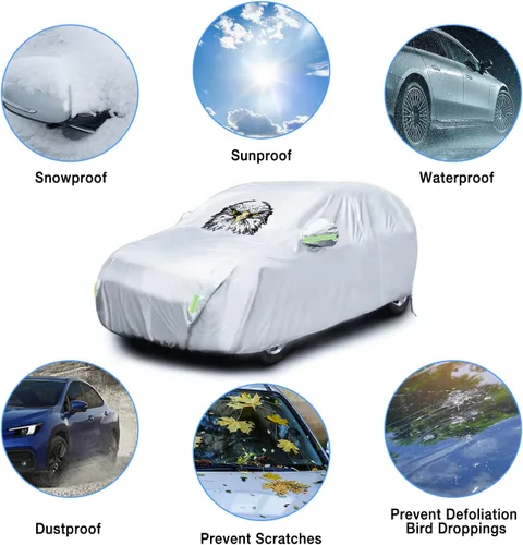 Miniatura 3 de Nilight Funda impermeable para automóvil SUV para todo tipo de clima, protección UV, resistente al viento, para exteriores, cubierta completa