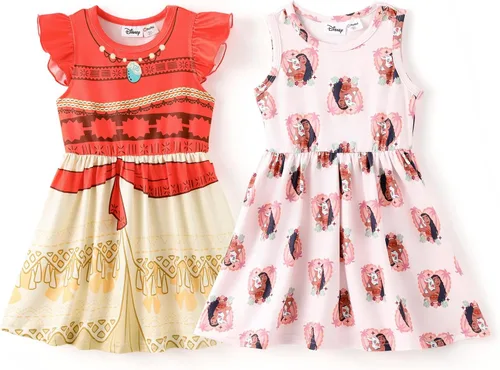 Miniatura 19 de Disney Frozen Elsa - Vestido de princesa Minnie Mouse Stitch para niña, paquete de 2 unidades, manga larga con volantes, conjunto de disfraz de 2 a