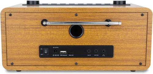 Miniatura 3 de Ocean Digital WR-860 FM Radio de Internet Wi-Fi con altavoces estéreo, reloj despertador, temporizador de sueño, salida de línea, entrada auxiliar