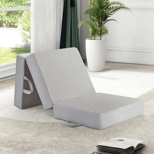 Miniatura 23 de Colchón Plegable Tamaño Individual, Espuma Viscoelástica de 6 Pulgadas Tri Portátil Trifold Colchón Topper Individual con Funda Transpirable