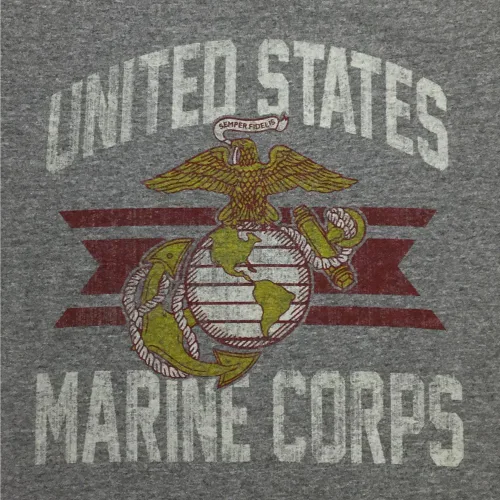 Miniatura 2 de Armed Forces Gear Camiseta básica de manga corta para hombre de los Marines de los Estados Unidos, camisetas con licencia del Cuerpo de Marines