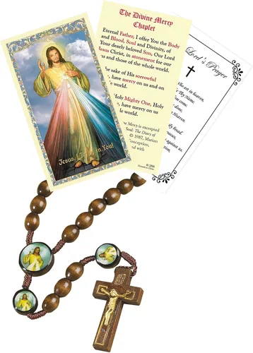 Rosario de la Divina Misericordia – con tarjetas de oración de la Divina Misericordia, tarjeta de oración del Señor | Rosario de la Divina