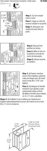 Miniatura 3 de Prime-Line N 7238 - Manija y tirador de puerta de bolsillo, 2-1/2 pulgadas de largo x 1-3/8 pulgadas de ancho x 2-3/4 pulgadas de profundidad
