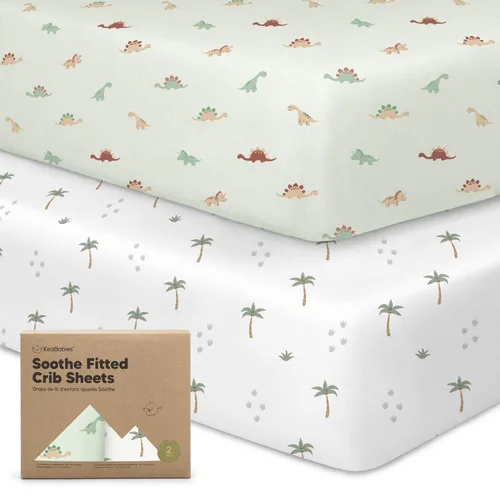 Miniatura 41 de KeaBabies - Juego de 2 sábanas orgánicas, unisex, suaves, 52 x 28 pulgadas, diseño neutro, de algodón jersey transpirable, con estampados adorables