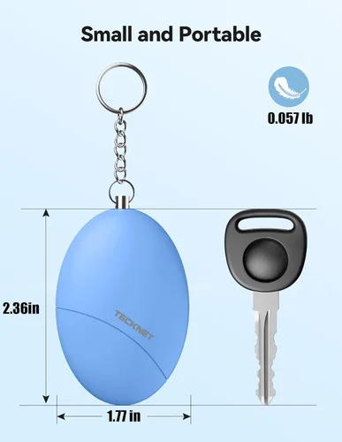 Miniatura 3 de Alarma de seguridad personal para mujeres, paquete de 2 llaveros de autodefensa impermeable de 140 dB para viajes, alarma personal, sirena fuerte