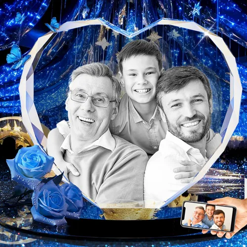 Miniatura 10 de YSPQBY Foto de cristal 3D personalizada, regalos personalizados para padre, papá, abuelo, hombres, marido, novio, él, gran regalo personalizado