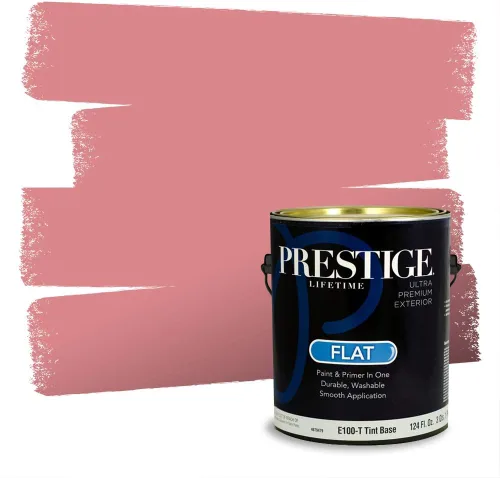 Miniatura 239 de Prestige Paints Pintura exterior e imprimación en uno, 1 galón, plano, coincidencia comparable de Valspar* Amber Rose*