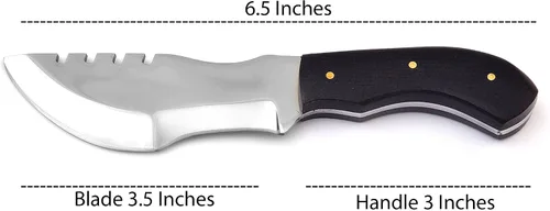 Miniatura 4 de Cuchillo de seguimiento hecho a mano, cuchillo de caza de hoja fija de espiga completa con funda, cuchillo de transporte horizontal, cuchillo