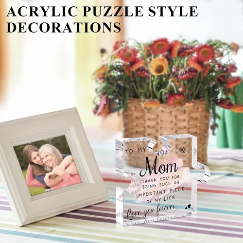 Miniatura 2 de LukieJac Regalos para mamá de hija, hijo - Los mejores regalos de mamá de siempre, regalos únicos de cumpleaños de madre, placa acrílica
