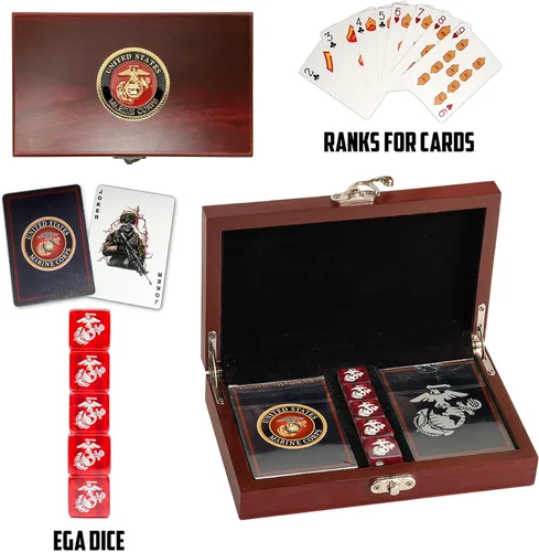 Miniatura 22 de Juego de regalo del ejército de los Estados Unidos Juego de cartas y dados Tarjetas de insignia de rango del ejército Regalos del ejército