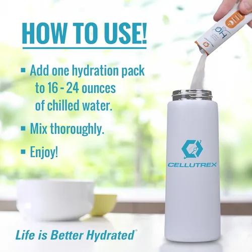 Miniatura 5 de Cellutrex® H2O Electrolytes - Pomelo Mezcla de bebida en polvo de electrolitos sin azúcar Sal natural, electrolitos sin OMG para entrenamientos