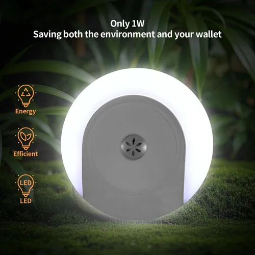 Miniatura 6 de Luces nocturnas enchufables a la pared, paquete de 2 luces LED para dormitorio, sensor de atardecer a amanecer, encendido/apagado automático, luz