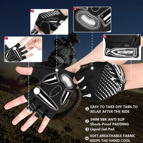 Miniatura 2 de MOREOK Cycling Gloves Bike Gloves for MenWomen-5MM Gel Pad Biking Gloves Half Finger Road Bike MTB Bicycle Gloves-for CyclingWorkoutMotorcycleOutdoor