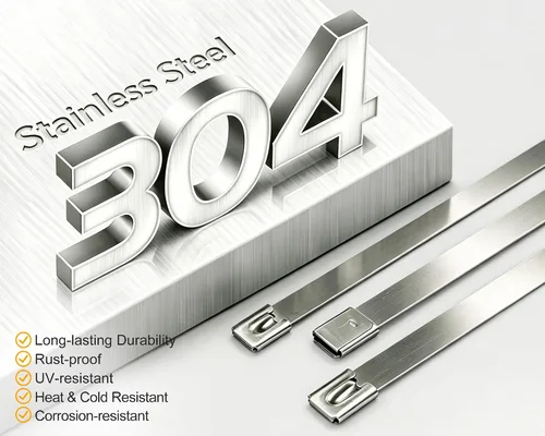 Miniatura 6 de 30-inch Extra Long Metal Zip Ties (50pcs) - Extra Wide Stainless Steel Cable Ties 500lbs Heavy Duty Self-Locking Strap Ties for Industrial &