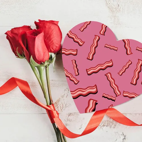 Miniatura 3 de Andaz Press Caja en forma de corazón para el día de San Valentín con tapa, divertida caja reutilizable en forma de corazón para tocino, caja de Bacon