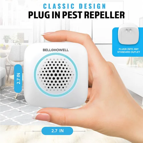 Miniatura 6 de Bell+Howell Repelente ultrasónico de plagas para interiores, paquete de 4 unidades, repelente de ratones, kit de control de plagas en casa