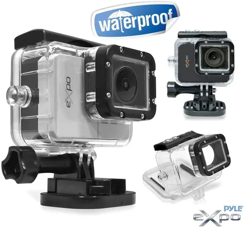 Miniatura 4 de Pyle Expo Sports Cámara de acción - Mini videocámara HD 1080P de alta resolución con Wifi, cámara de 20 MP, pantalla de 2 pulgadas, tarjeta USB SD