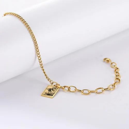 Miniatura 4 de ZKXXJ Tarot Card Pulsera para hombres y mujeres, acero inoxidable Tarot Card Rider Waite colgante pulsera celta astrología adivinación magia amuleto