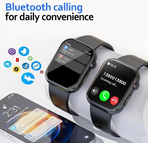 Miniatura 6 de Reloj inteligente para adultos y personas mayores, pantalla grande de 1.87 pulgadas fácil de leer, llamadas Bluetooth, frecuencia cardíaca y SpO2