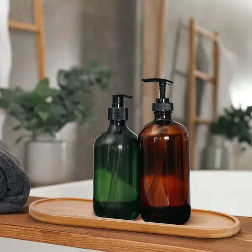 Miniatura 5 de Chengu 3 bandejas de bambú para baño, bandeja pequeña de madera para servir para baño, mostrador de alimentos, aperitivos, té, postre, cocina