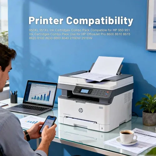 Miniatura 8 de Paquete combinado de cartuchos de tinta 950XL 951XL compatibles con cartuchos de tinta HP 950 951, paquete combinado para HP OfficeJet Pro 8600 8610