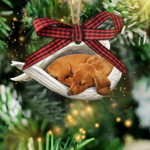 Miniatura 12 de Talataca Dachshund Angelito Durmiente Alas Memorial Tan Wheaten Dachshund 2D Plano Espejo Retrovisor de Coche Accesorios Adorno de Árbol de Navidad