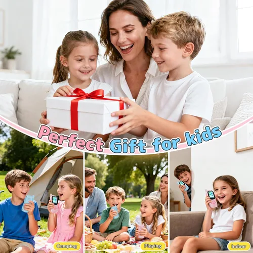 Miniatura 8 de Walkie Talkies de video para niños con cámara, paquete de 2 juguetes Walkie-Talkie recargables para niños y niñas de 3 a 12 años, regalos