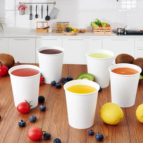 Miniatura 4 de Turbo Bee Tazas de papel desechables para café de 16 onzas, paquete de 210 tazas de papel blancas, tazas desechables para bebidas calientes Paquete