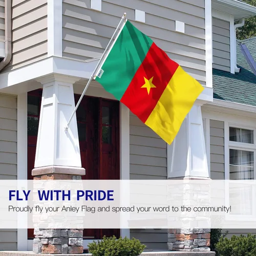 Miniatura 2 de ANLEY Fly Breeze - Bandera de Camerún de 3 x 5 pies, color vivo y a prueba de decoloración, cabecera de lona y doble costura, banderas camerunesas