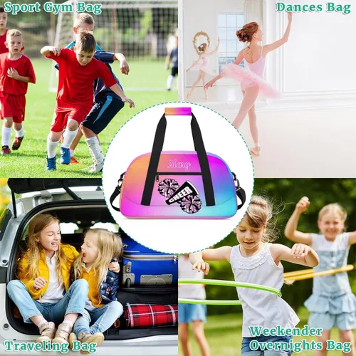 Miniatura 7 de Bolsa deportiva personalizada para niñas, bolsa de gimnasio personalizada para niños, bolsa de lona de viaje personalizada con nombre, bolsas de fin