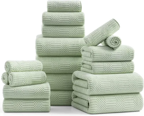 Miniatura 20 de Juego de 8 toallas de baño extra grandes azules - 2 toallas de baño extra grandes, 2 toallas de mano, 4 toallas faciales - 600GSM suaves, altamente