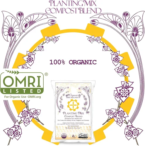 Miniatura 6 de Organic Mechanics Mezcla de abono para plantar, 1 pie cúbico, revitaliza el suelo del jardín con compost, corteza de pino, fibra de coco y lombrices