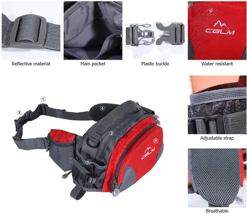 Miniatura 5 de Riñonera de senderismo con soporte para botella de agua para hombres y mujeres al aire libre, caminar, correr, lumbar, para iPhone, iPod, Samsung