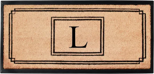 Miniatura 66 de A1HC - Tapete de puerta con monograma de fibra de coco natural para puerta delantera, 24 x 48, felpudo duradero tratado anti-desprendimiento