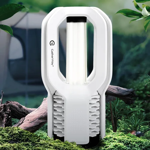 Miniatura 11 de Linterna LED recargable para campamento, diseño de agarre libre, 4 modos, impermeable IP65, brillo cálido de 3000 K, luz ligera y portátil