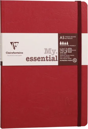 Miniatura 10 de Clairefontaine Cuaderno encuadernado con hilo "Age Bag", A5, con puntos, 192 páginas - Marrón Tabaco