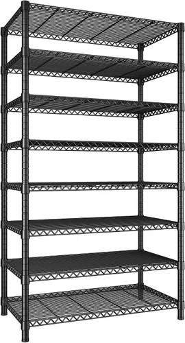 Miniatura 12 de REIBII Estantería de Metal de 5 Niveles de Alambre Resistente, Estantes de Almacenamiento, Organizador de Acero Ajustable de Alambre para Cocina
