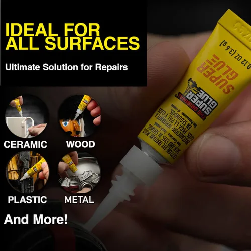 Miniatura 12 de Super Glue Líquido, tubos de 2 gramos, paquete de 12, transparente, unión instantánea, secado rápido, adhesivo de cianoacrilato, punta de precisión