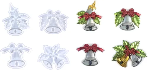 Miniatura 2 de Molde de resina epoxi reutilizable para decoración de interiores y exteriores, campana de Navidad, molde de silicona para decoración del hogar