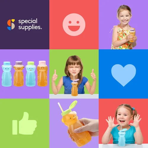 Miniatura 8 de Special Supplies Honey Bear - Taza de paja para bebés, paquete de 4, divertida bebida de entrenamiento de destete con forma de animal