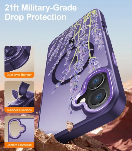 Miniatura 337 de Goodon para iPhone 15 Pro Max con protector de pantalla de privacidad, compatible con Magsafe, funda translúcida mate a prueba de golpes - Linda