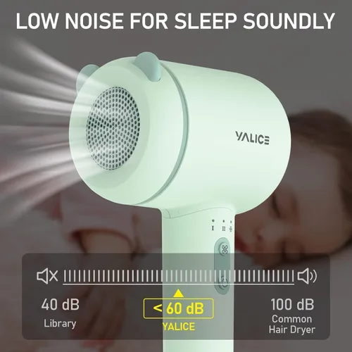 Miniatura 5 de YALICE Secador de pelo inalámbrico para bebés y niños, secador de pelo portátil con flujo de aire suave y cuidado iónico de bajo calor para bebés, 3