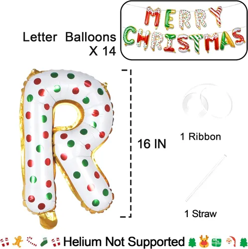 Miniatura 4 de Banner de Globos de Rosquilla Feliz Navidad, Decoraciones de Fiesta de Navidad